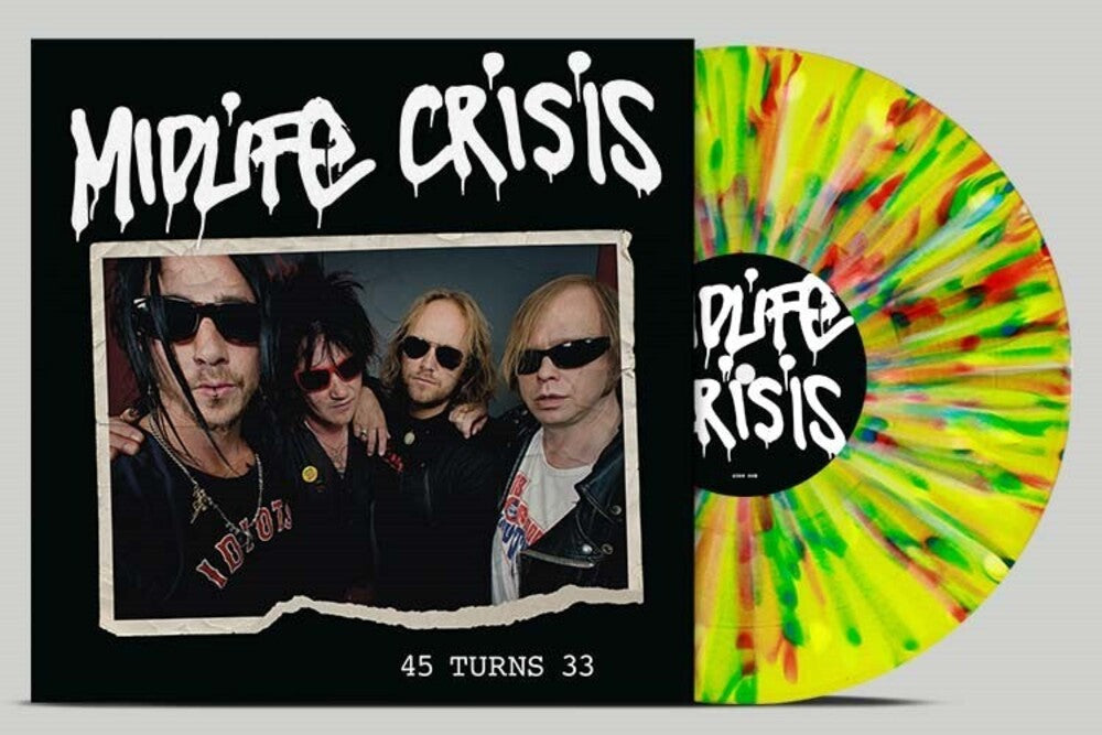 the album cover for Midlife Crisis - 45 Turns 33 - Multicolour-Splatter [Colored Vinyl] (Spla)