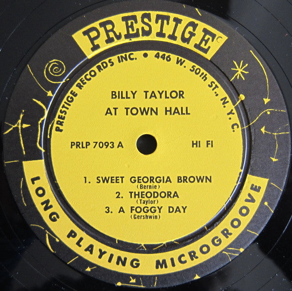 Billy Taylor Trio : At Town Hall (LP, Album, Mono)