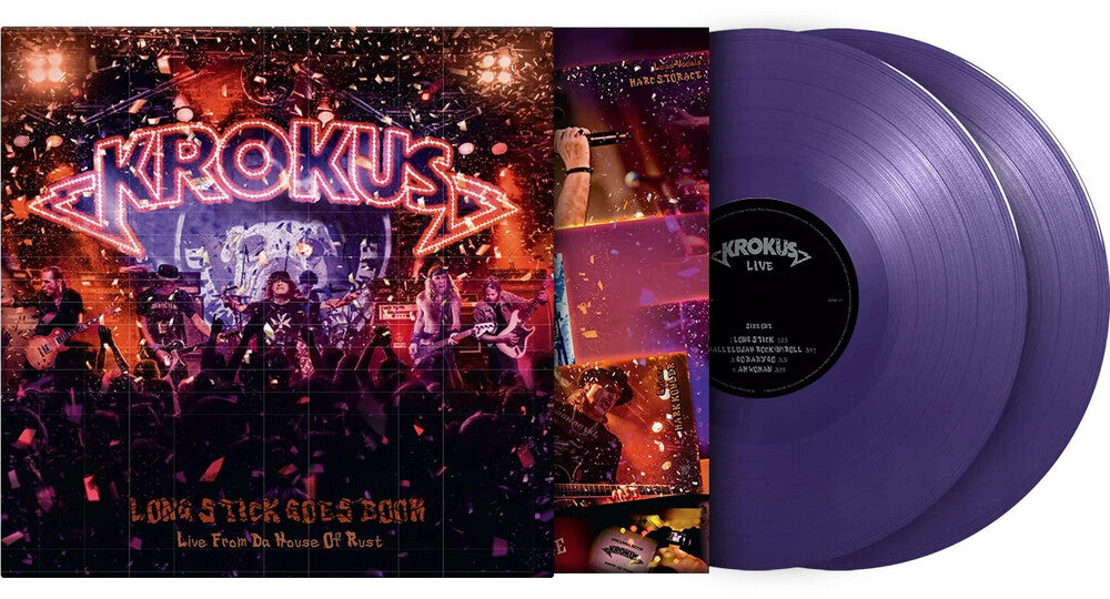 the album cover for Krokus - Long Stick Goes Boom: Live From The House Of Rust