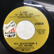 Kris Kristofferson & Rita Coolidge : A Song I'd Like To Sing (7", Single)