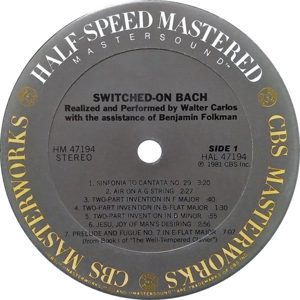Walter Carlos : Switched-On Bach (LP, Album, RM, Hal)
