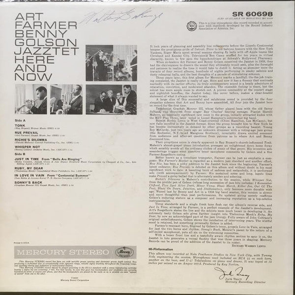 The Jazztet : Here And Now (LP, Album)