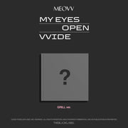 the album cover for Meovv - Meovv 1st Ep Album My Eyes Open Vvide [GRILL ver.]