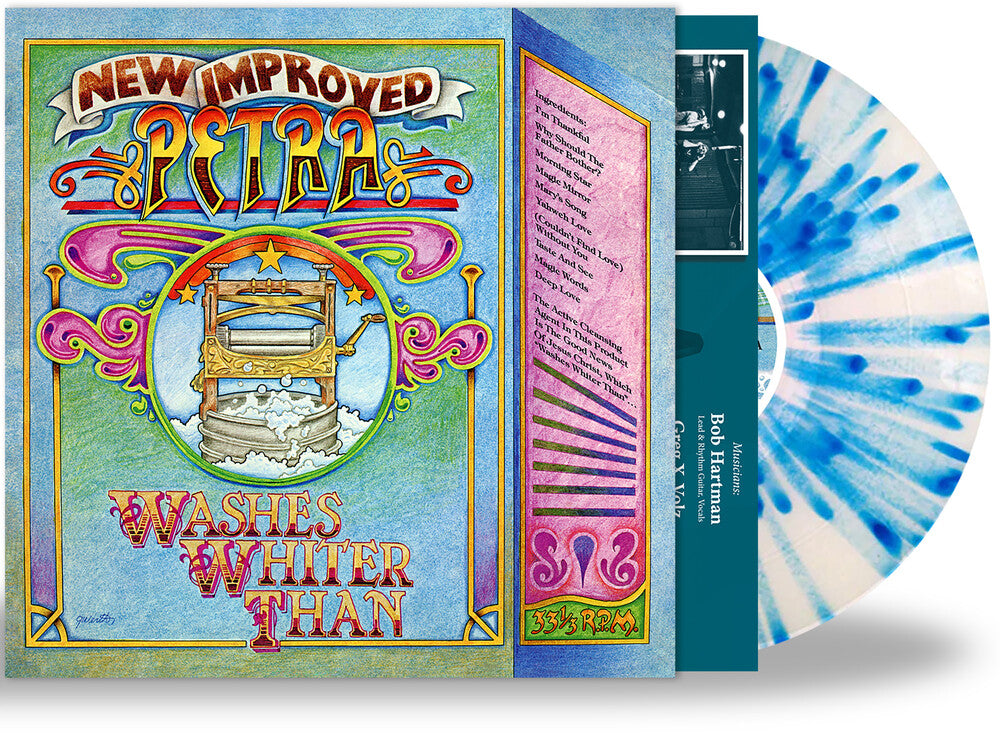 the album cover for Petra - Washes Whiter Than (Blue) [Colored Vinyl] [Clear Vinyl] [Limited Edition]