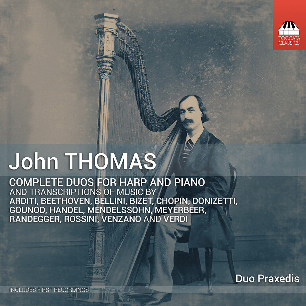 the album cover for Duo Praxedis / Hug-Rutti - John Thomas: Complete Duos For Harp & Pno Vol. 1-5