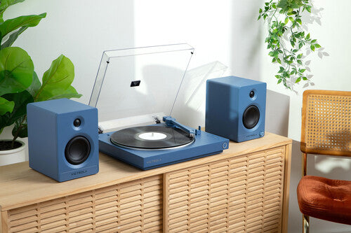 Victrola VPS-400-BLU Tempo Bluetooth Bookshelf Speaker (Pair) (Blue)