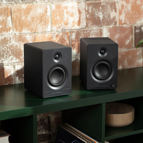 Victrola VPS-400-BLK Tempo Bluetooth Bookshelf Speaker (Pair) (Black)