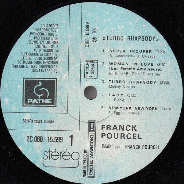 Franck Pourcel Grand Orchestre* : Turbo Rhapsody (LP, Album)