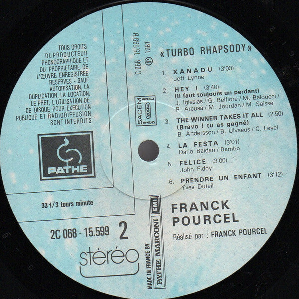 Franck Pourcel Grand Orchestre* : Turbo Rhapsody (LP, Album)