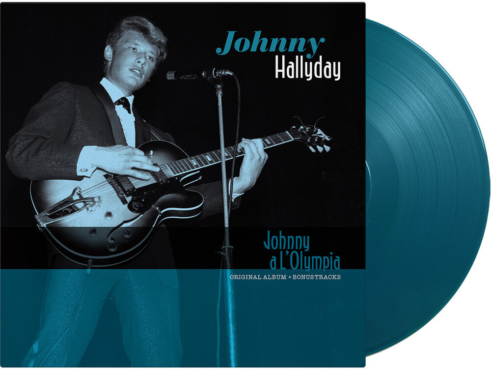 the album cover for Johnny Hallyday - Johnny A L'olympia - Aquamarine Vinyl (Aqu) [Colored Vinyl]