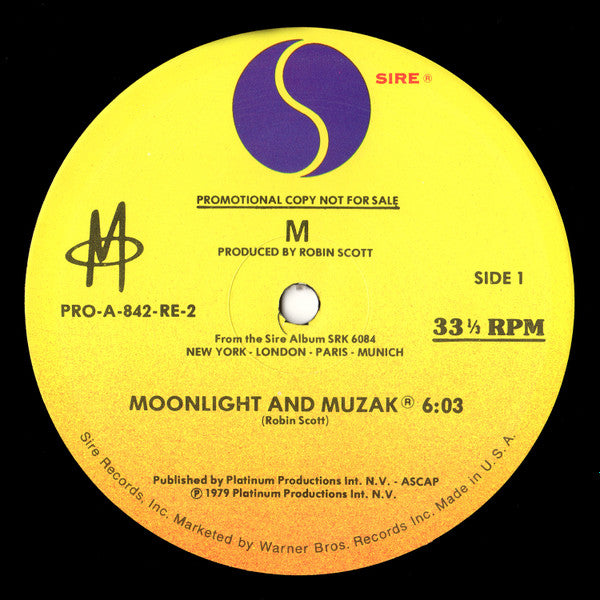 M (2) : Moonlight And Muzak (12", Promo)