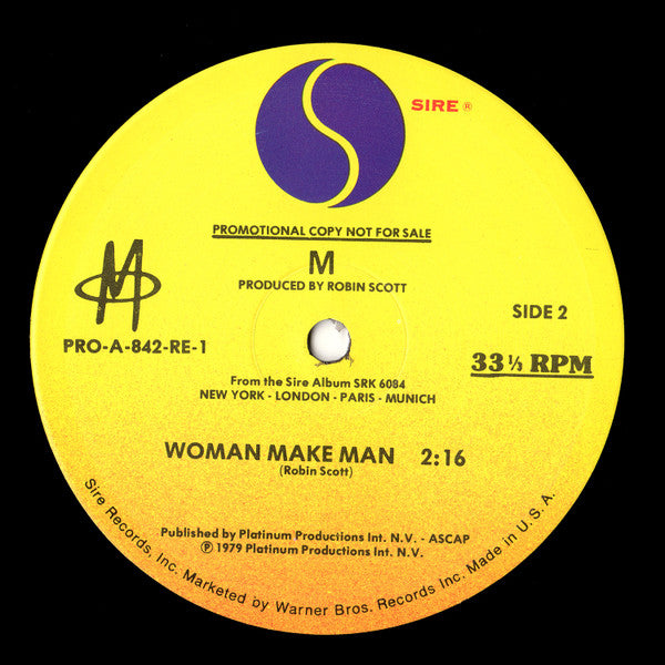 M (2) : Moonlight And Muzak (12", Promo)