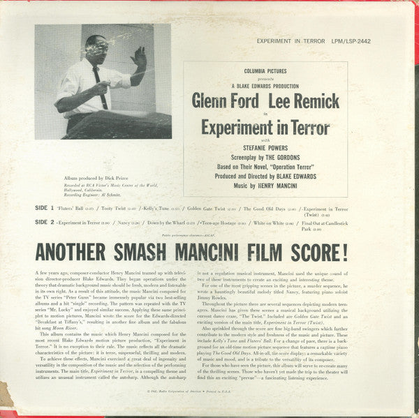 Henry Mancini : Experiment In Terror (Music From The Motion Picture) (LP, Album, Mono, Hol)