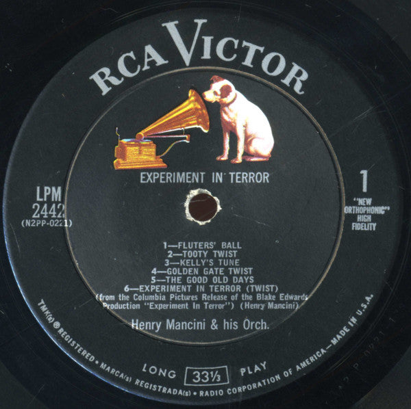 Henry Mancini : Experiment In Terror (Music From The Motion Picture) (LP, Album, Mono, Hol)