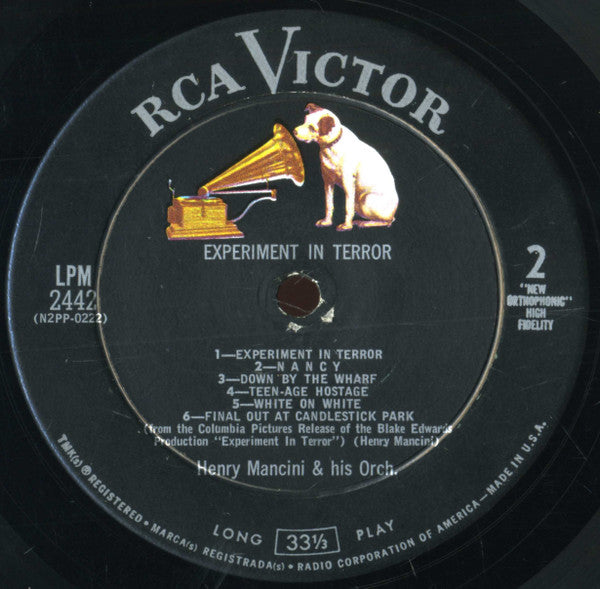 Henry Mancini : Experiment In Terror (Music From The Motion Picture) (LP, Album, Mono, Hol)