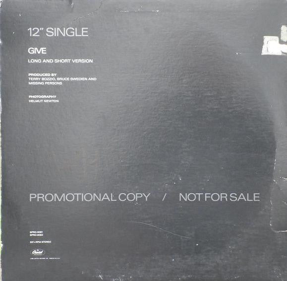 Missing Persons : Give (12", Single, Promo)