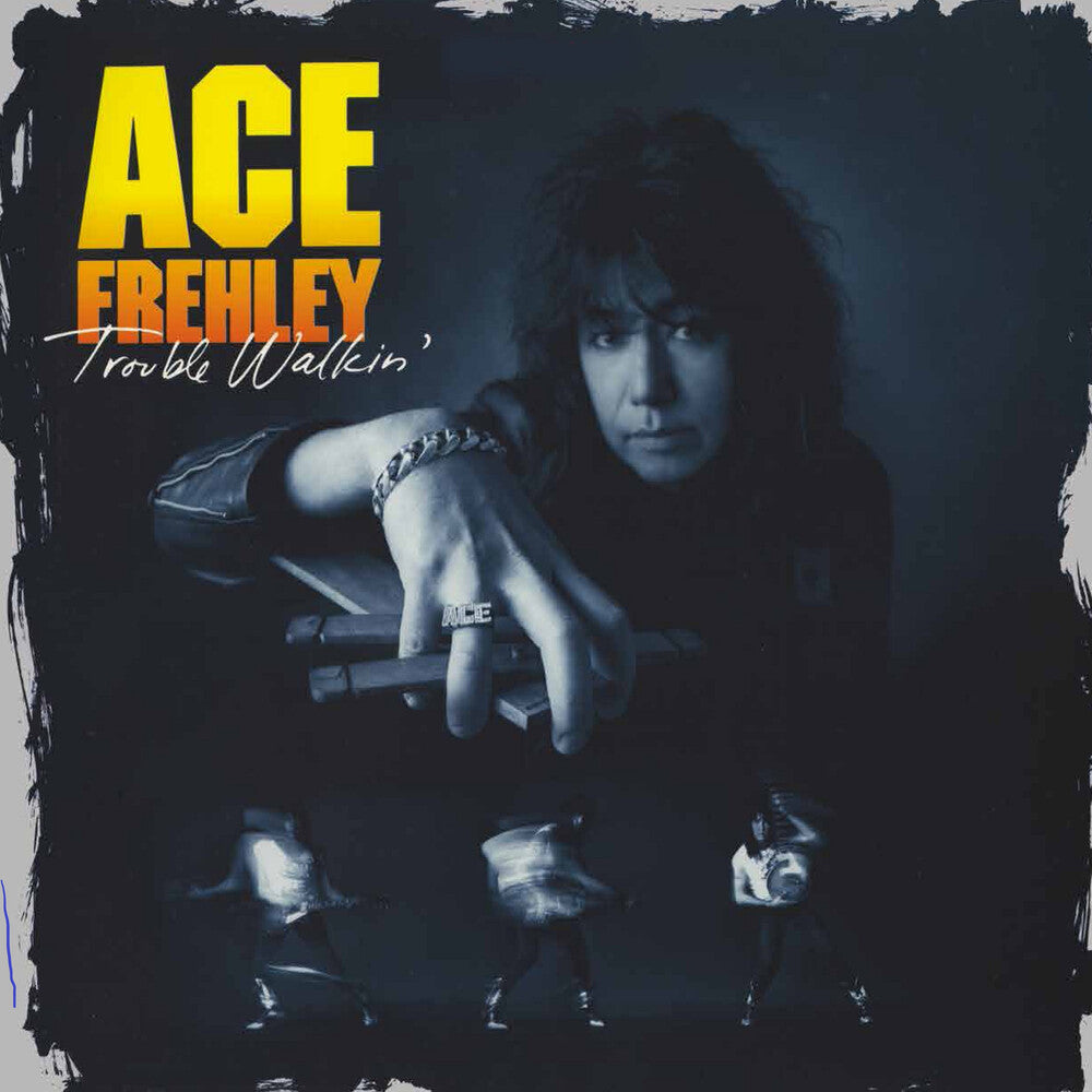 the album cover for Ace Frehley - Trouble Walkin' [Blue]