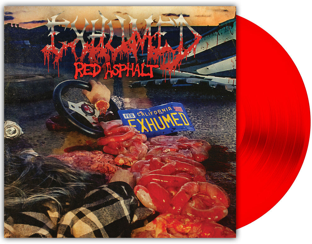 the album cover for Exhumed - Red Asphalt Mocks [Blood Red]