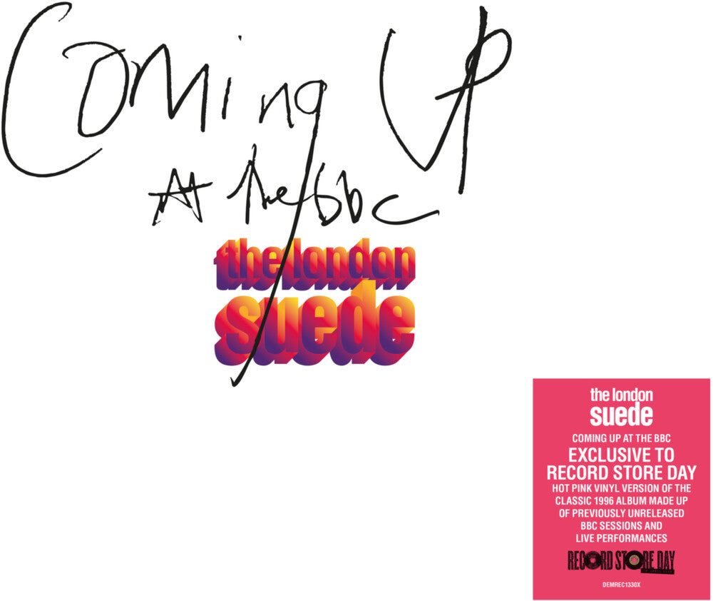 the album cover for London Suede - Coming Up At The BBC [Hot Pink] (Limited Edition) [RSD 2026]