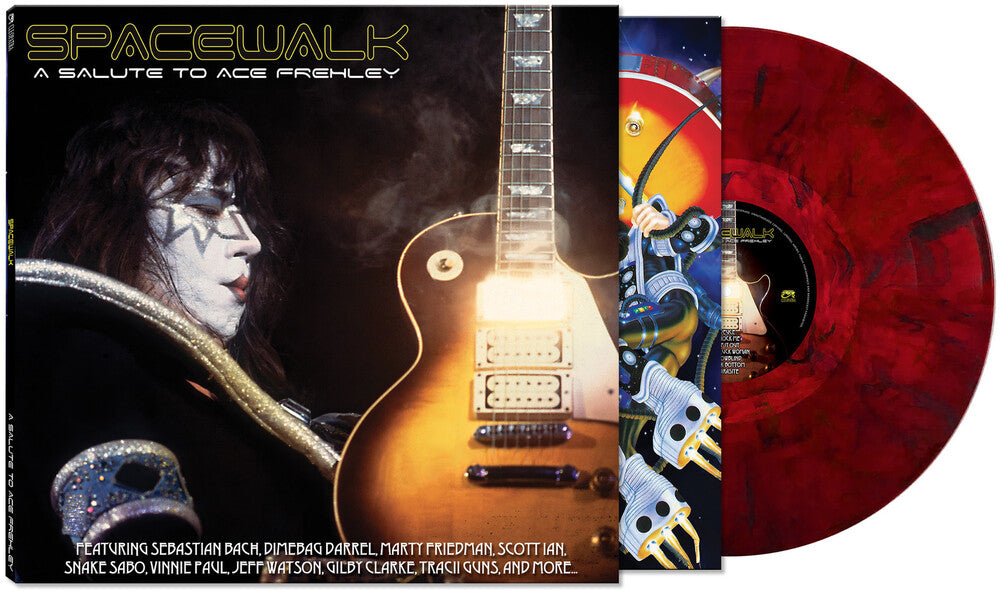 the album cover for Various Artists - Spacewalk - A Tribute to Ace Frehley [Red Marble]