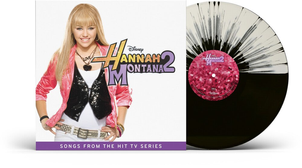 the album cover for Hannah Montana - Hannah Montana 2 (Original Soundtrack) [Split Black/White Splatter]
