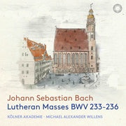 the album cover for Kölner Akademie - J.S. Bach: Lutheran Masses Bwv 233-236