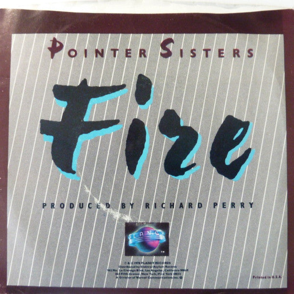 Pointer Sisters : Fire (7", PRC)