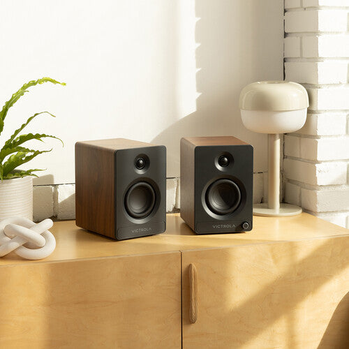Victrola VPS-400-WLN Tempo Bluetooth Bookshelf Speakers With Auracast - Walnut