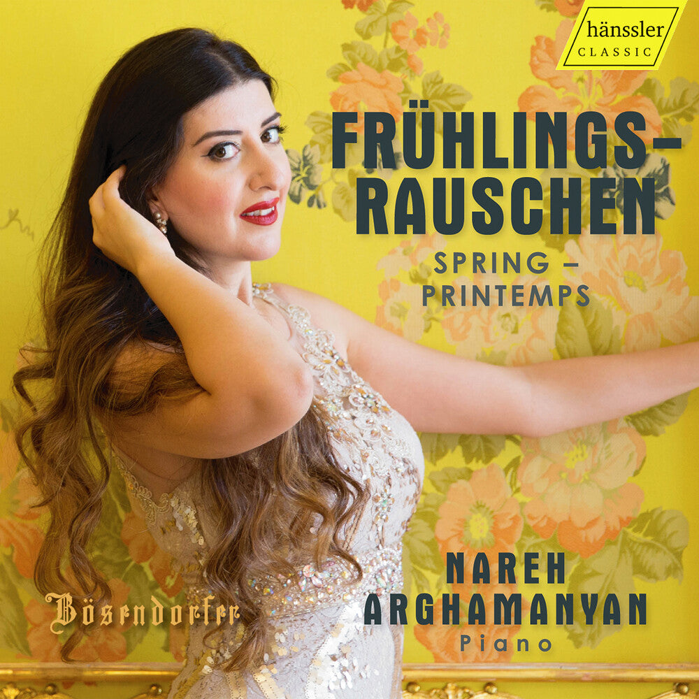 the album cover for Nareh Arghamanyan - Fruhlingsrauschen - Pno Works By Schubert Grieg