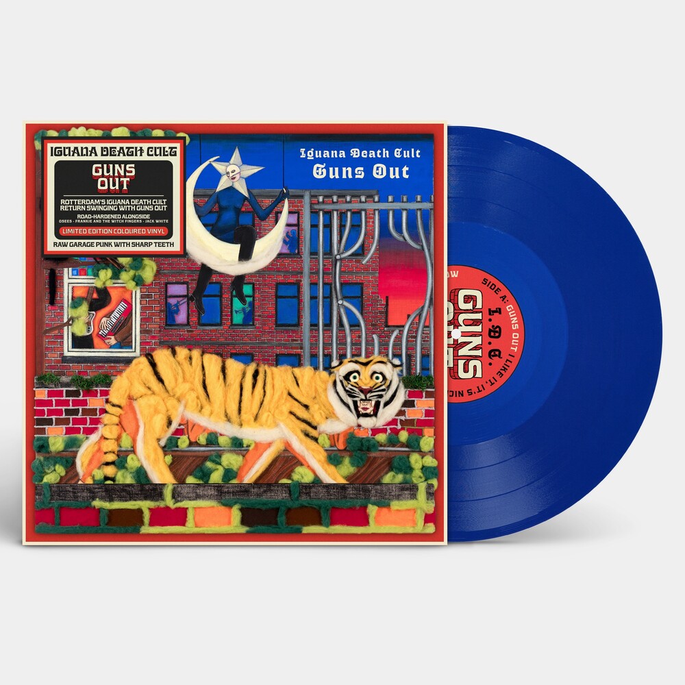 the album cover for Iguana Death Cult - Guns Out [Deep Ocean Blue Limited Edition]