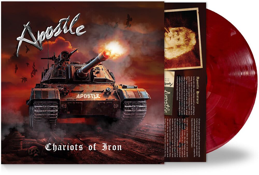 the album cover for Apostle - Chariots of Iron