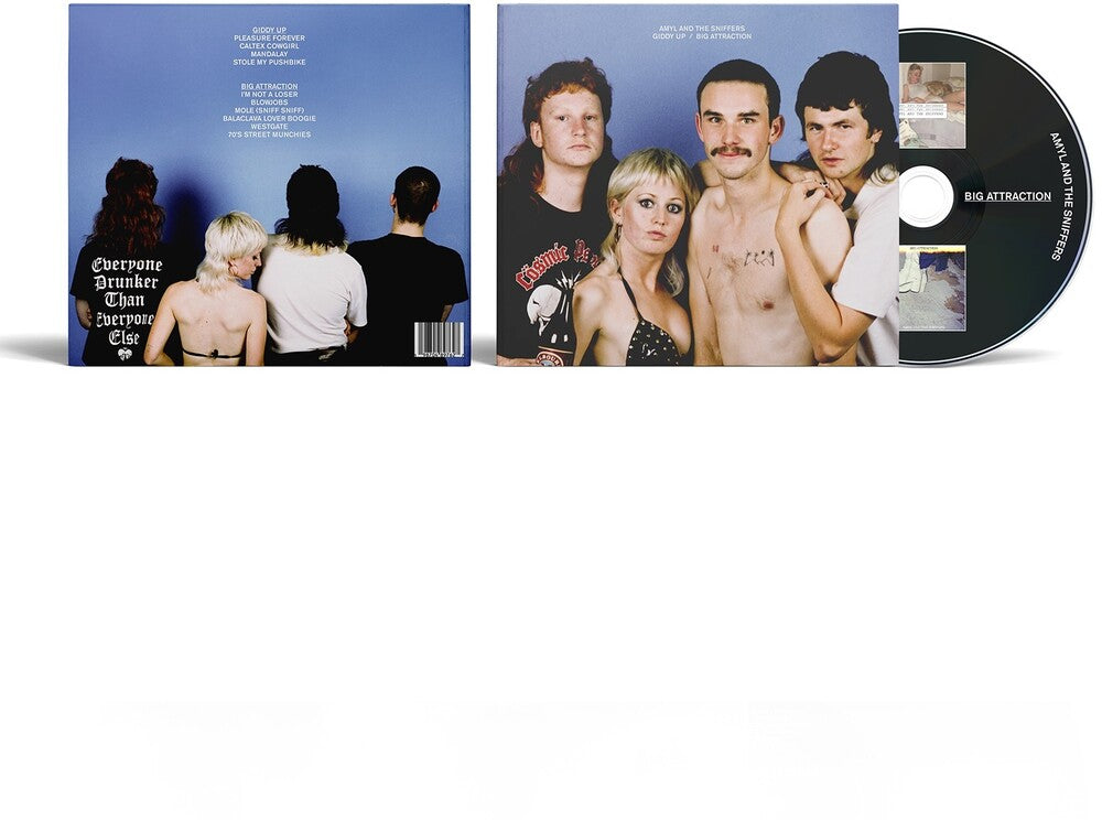 the album cover for Amyl & The Sniffers - Giddy Up / Big Attraction (10 Year Anniversary)