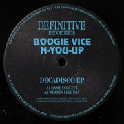 the album cover for Boogie Vice / N-You-Up - Decadisco