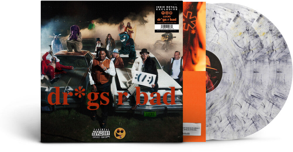 the album cover for Lucki - Dr*Gs R Bad [Indie Exclusive] White [Clear Vinyl] [Limited Edition] (Wht) [Indie Exclusive]