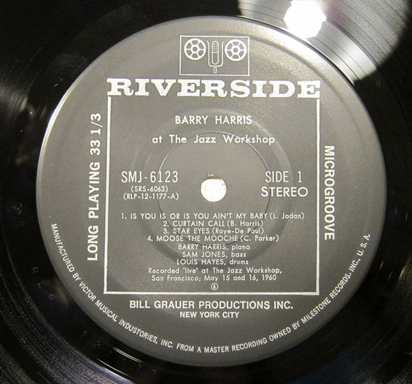Barry Harris (2) : At The Jazz Workshop (LP, Album, RE)