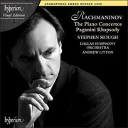 the album cover for Rachmaninoff / Hough / Litton / Dallas Symphony - Rachmaninoff: Piano Ctos 1-4 / Paganini Rhapsody