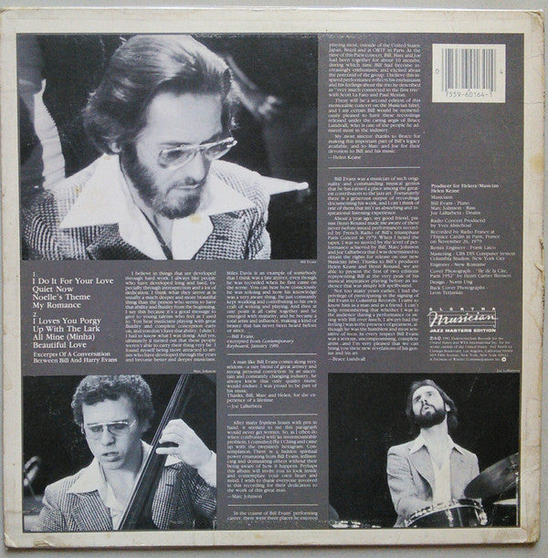 Bill Evans : The Paris Concert (Edition One) (LP, Album, All)