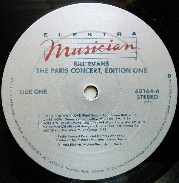 Bill Evans : The Paris Concert (Edition One) (LP, Album, All)