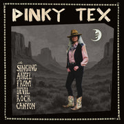 the album cover for Pinky Tex - Singing Angel From Devil Rock Canyon