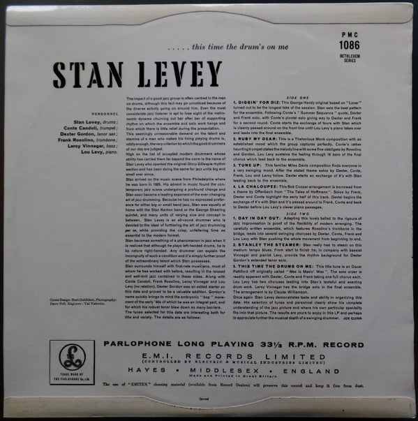 Stan Levey : This Time The Drums On Me (LP, Album, Mono)