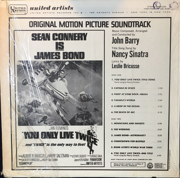 John Barry : You Only Live Twice (Original Motion Picture Soundtrack) (LP, Album, Abb)