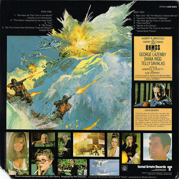 John Barry : On Her Majesty's Secret Service (Original Motion Picture Soundtrack) (LP, Album)