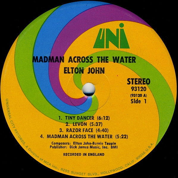 Elton John : Madman Across The Water (LP, Album, Gat)