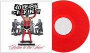 the album cover for Fat Mike - Rotten to the Score: The 40 Years of Fuckin' Up Original Score  [Transparent Red with Silver Glitter ]