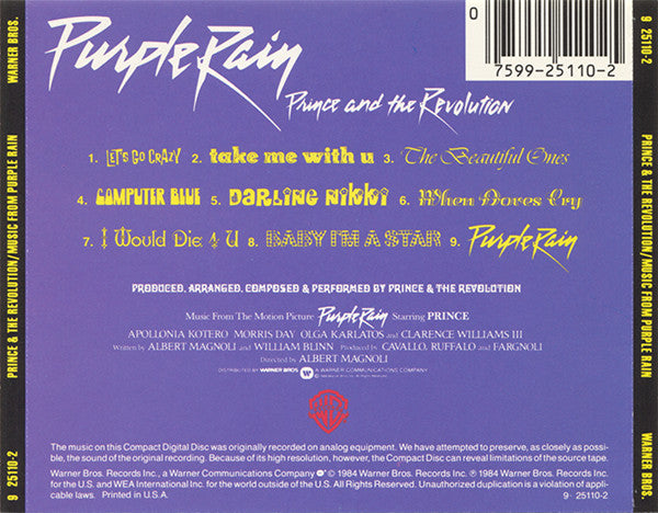 Prince And The Revolution : Purple Rain (CD, Album, RE, SRC)