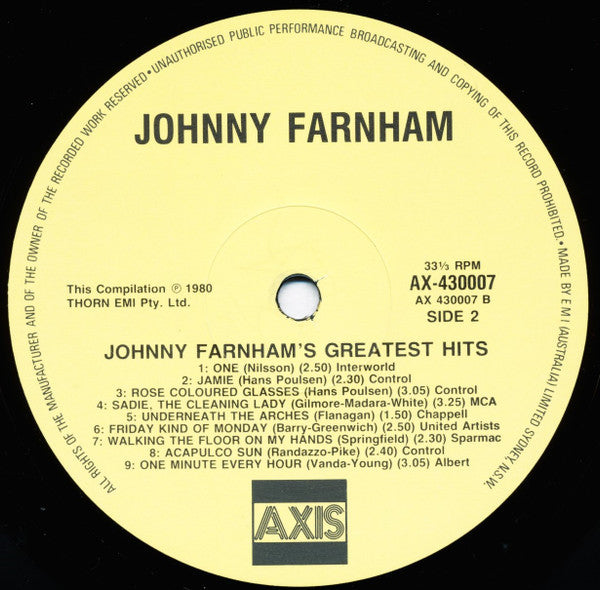 John Farnham : Best Of John Farnham (LP, Comp, RE)