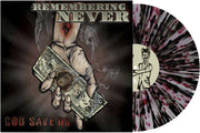 the album cover for Remembering Never - God Save Us [Clear with White, Red, Black Splatter]