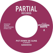 the album cover for Sandeeno - Put Down De Guns' (Ep)