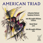 the album cover for Lithuanian National Philharmonic Orchestra - American Triad