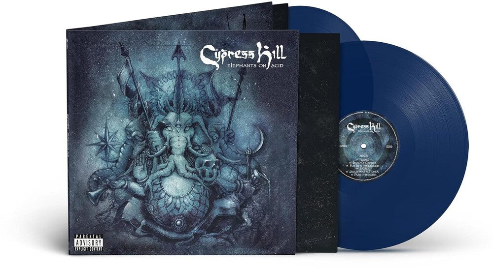 the album cover for Cypress Hill - Elephants On Acid (Blue) [Clear Vinyl]